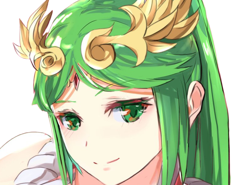 palutena kid icarus nintendo jeu video anime deesse royaume cieux kikoojap waifu cheveuxverts yeuxverts