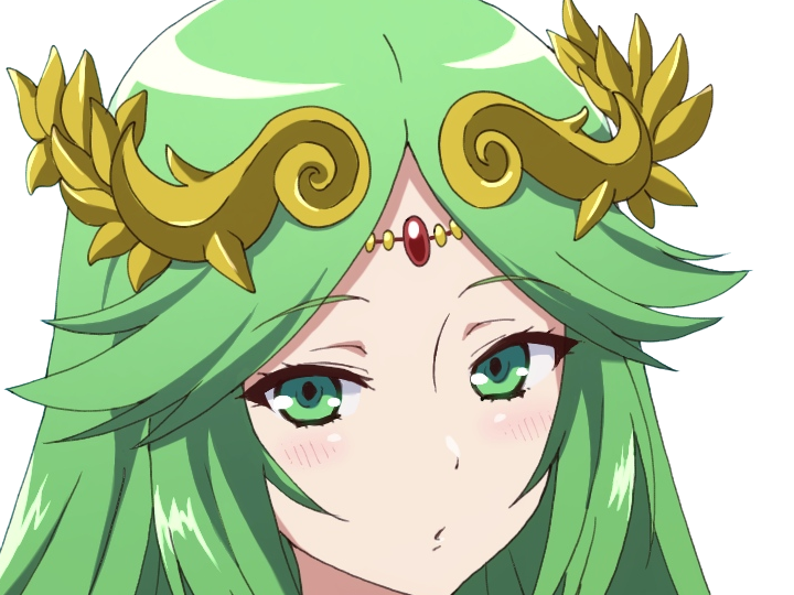 palutena kid icarus nintendo jeu video anime deesse royaume cieux kikoojap waifu cheveuxverts yeuxverts
