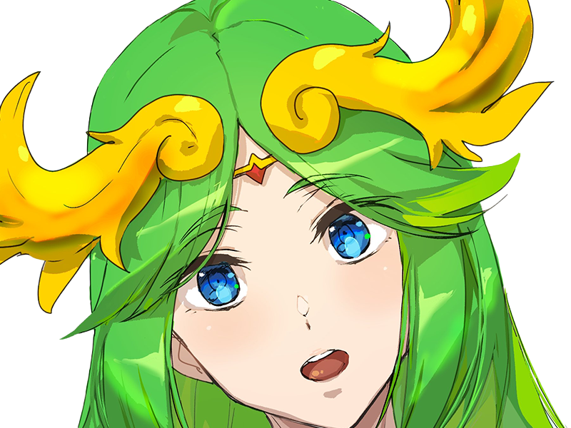 Sticker palutena kid icarus nintendo jeu video anime deesse royaume cieux kikoojap waifu cheveuxverts yeuxverts par Dark-63