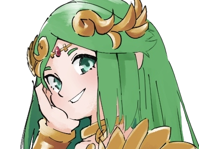palutena kid icarus nintendo jeu video anime deesse royaume cieux kikoojap waifu cheveuxverts yeuxverts