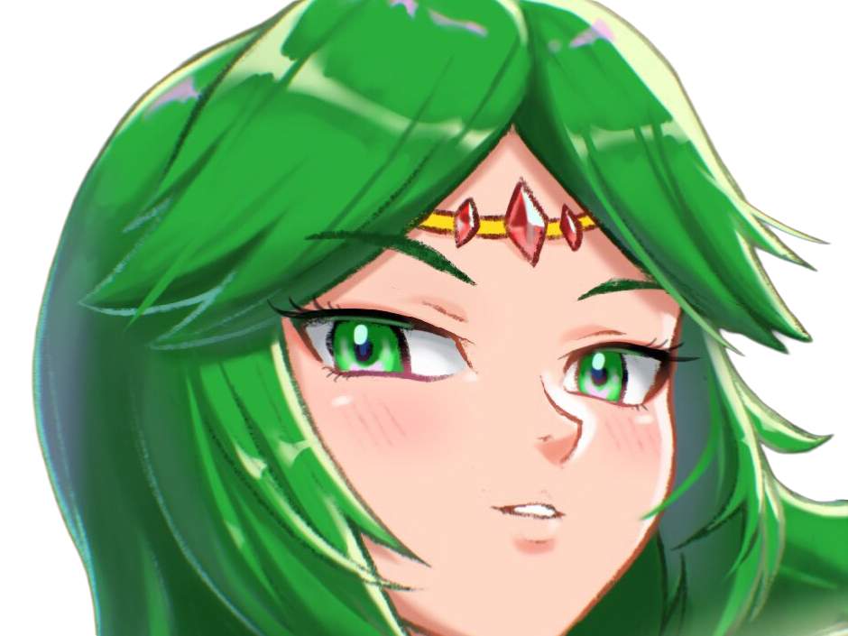 palutena kid icarus nintendo jeu video anime deesse royaume cieux kikoojap waifu cheveuxverts yeuxverts