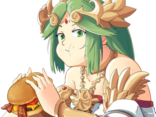 palutena kid icarus nintendo jeu video anime deesse royaume cieux kikoojap waifu cheveuxverts yeuxverts