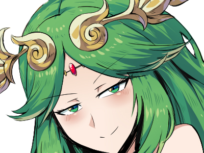 Sticker palutena kid icarus nintendo jeu video anime deesse royaume cieux kikoojap waifu cheveuxverts yeuxverts par Dark-63