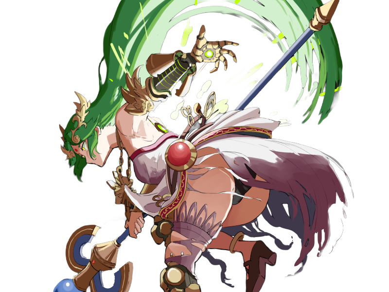palutena kid icarus nintendo jeu video anime deesse royaume cieux kikoojap waifu cheveuxverts yeuxverts