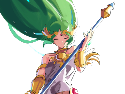 palutena kid icarus nintendo jeu video anime deesse royaume cieux kikoojap waifu cheveuxverts yeuxverts