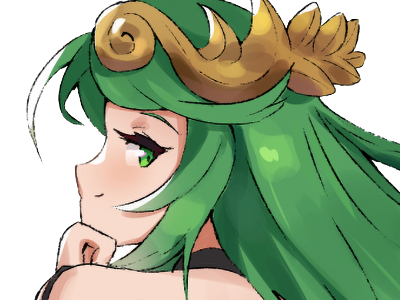 palutena kid icarus nintendo jeu video anime deesse royaume cieux kikoojap waifu cheveuxverts yeuxverts
