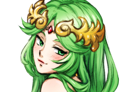 Sticker palutena kid icarus nintendo jeu video anime deesse royaume cieux kikoojap waifu cheveuxverts yeuxverts par Dark-63