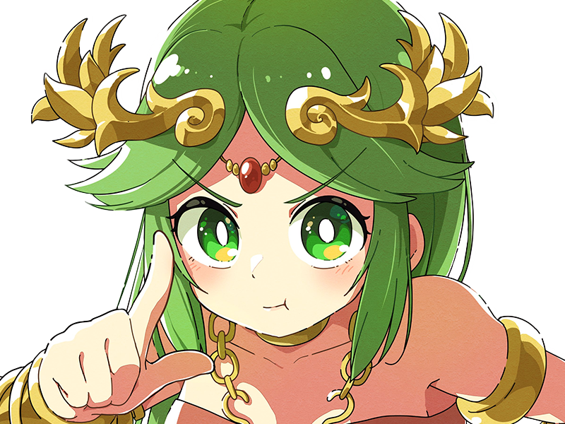 Sticker palutena kid icarus nintendo jeu video anime deesse royaume cieux kikoojap waifu cheveuxverts yeuxverts par Dark-63