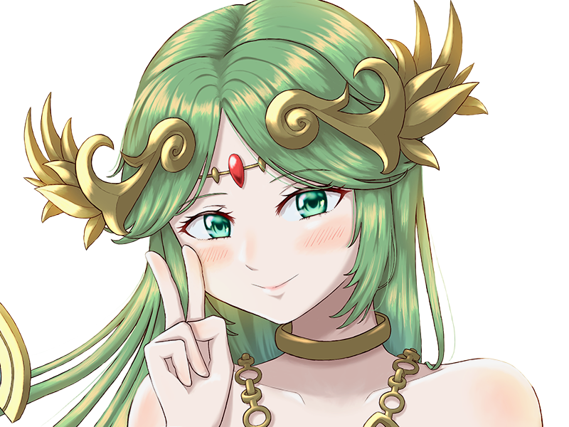 Sticker palutena kid icarus nintendo jeu video anime deesse royaume cieux kikoojap waifu cheveuxverts yeuxverts par Dark-63