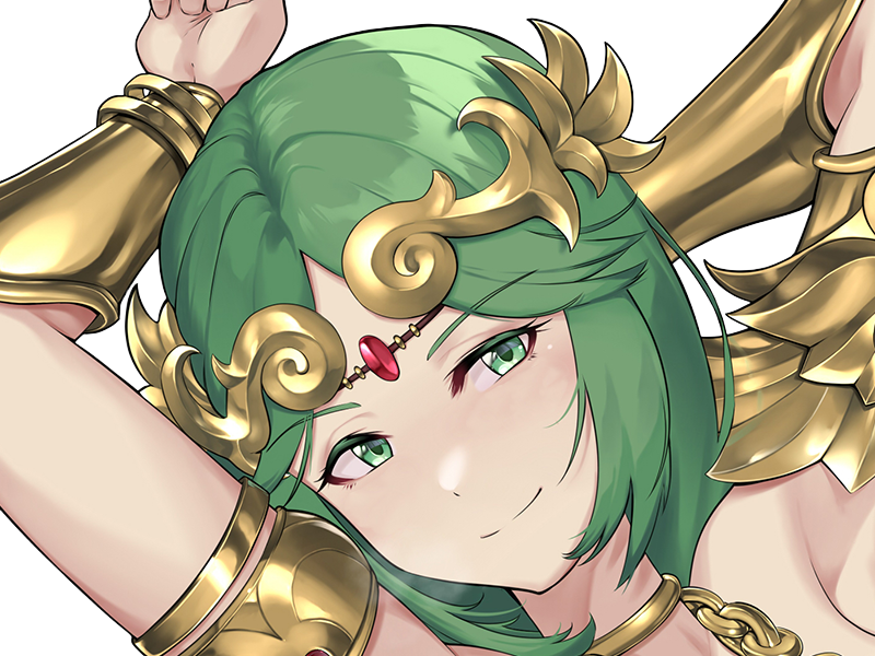palutena kid icarus nintendo jeu video anime deesse royaume cieux kikoojap waifu cheveuxverts yeuxverts