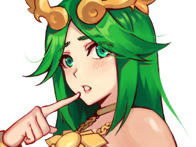 palutena kid icarus nintendo jeu video anime deesse royaume cieux kikoojap waifu cheveuxverts yeuxverts