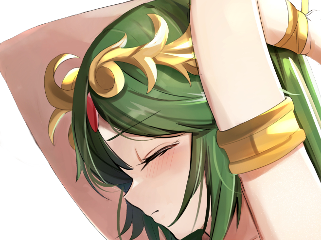 palutena kid icarus nintendo jeu video anime deesse royaume cieux kikoojap waifu cheveuxverts yeuxverts