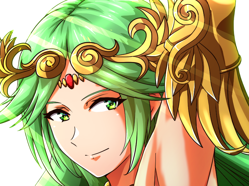 Sticker palutena kid icarus nintendo jeu video anime deesse royaume cieux kikoojap waifu cheveuxverts yeuxverts par Dark-63