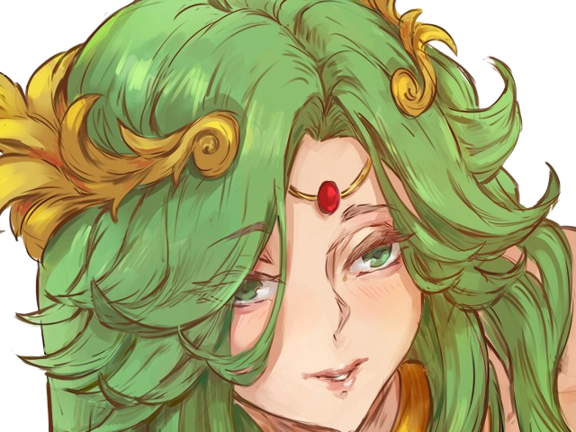 palutena kid icarus nintendo jeu video anime deesse royaume cieux kikoojap waifu cheveuxverts yeuxverts