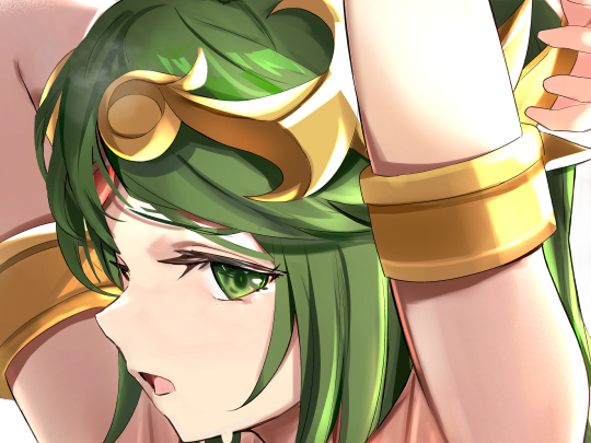 Sticker palutena kid icarus nintendo jeu video anime deesse royaume cieux kikoojap waifu cheveuxverts yeuxverts par Dark-63