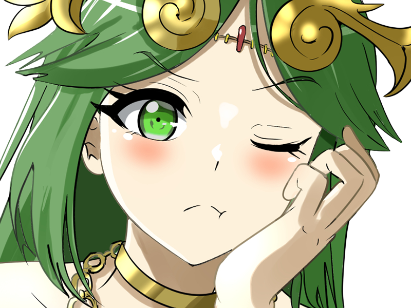 Sticker palutena kid icarus nintendo jeu video anime deesse royaume cieux kikoojap waifu cheveuxverts yeuxverts par Dark-63