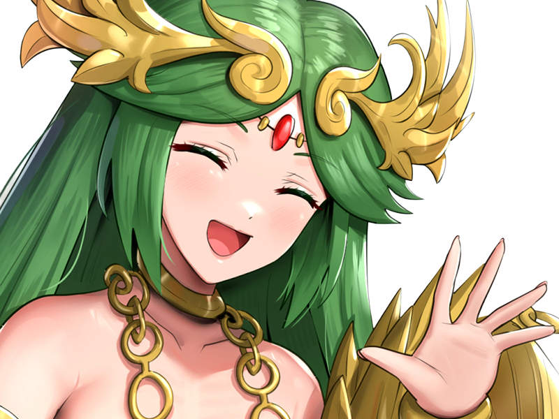 Sticker palutena kid icarus nintendo jeu video anime deesse royaume cieux kikoojap waifu cheveuxverts yeuxverts par Dark-63