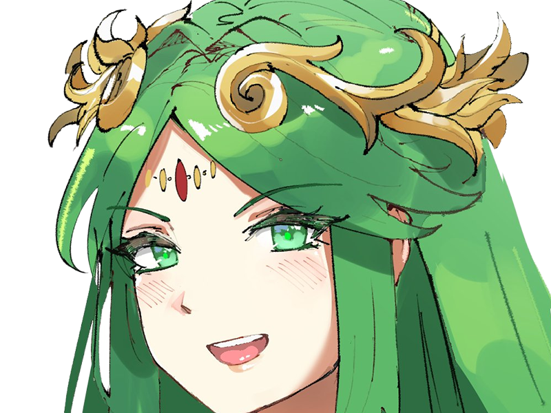 Sticker palutena kid icarus nintendo jeu video anime deesse royaume cieux kikoojap waifu cheveuxverts yeuxverts par Dark-63