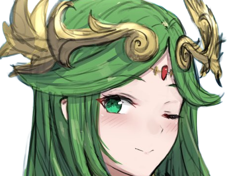 palutena kid icarus nintendo jeu video anime deesse royaume cieux kikoojap waifu cheveuxverts yeuxverts
