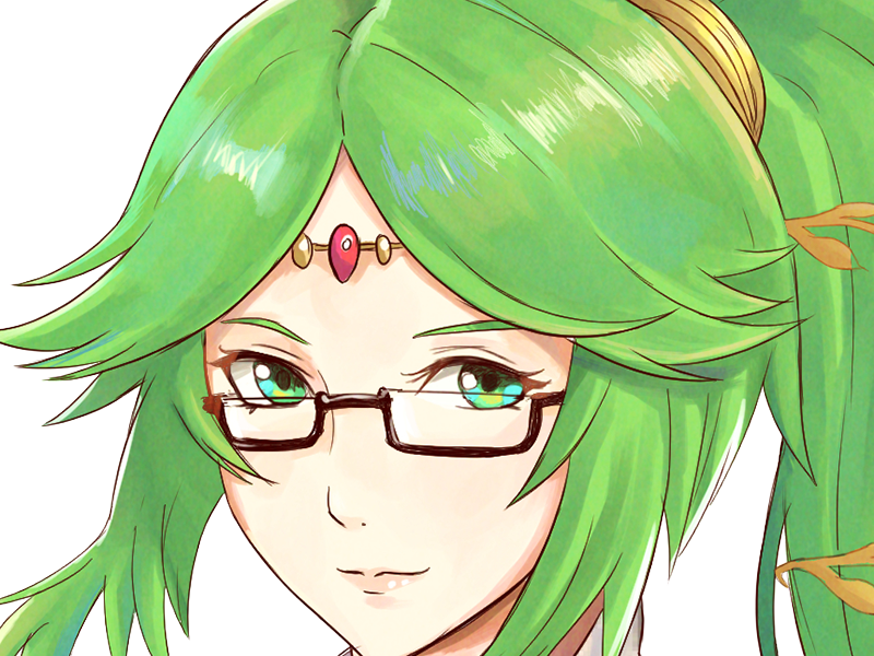 Sticker palutena kid icarus nintendo jeu video anime deesse royaume cieux kikoojap waifu cheveuxverts yeuxverts par Dark-63