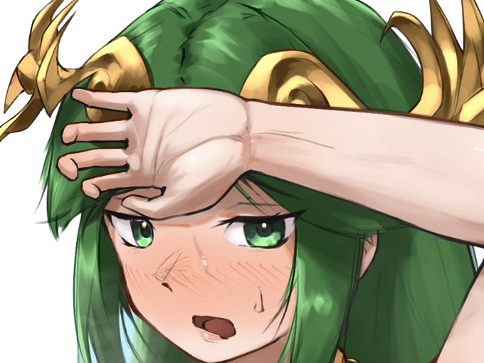 palutena kid icarus nintendo jeu video anime deesse royaume cieux kikoojap waifu cheveuxverts yeuxverts