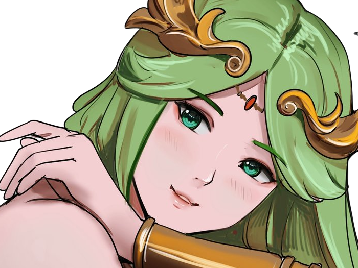 Sticker palutena kid icarus nintendo jeu video anime deesse royaume cieux kikoojap waifu cheveuxverts yeuxverts par Dark-63