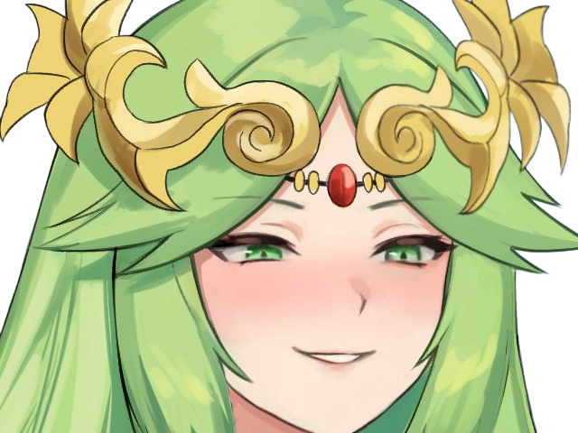 palutena kid icarus nintendo jeu video anime deesse royaume cieux kikoojap waifu cheveuxverts yeuxverts
