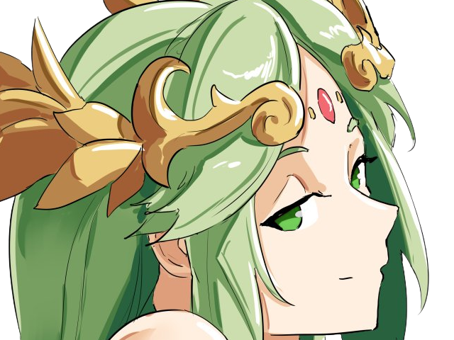 palutena kid icarus nintendo jeu video anime deesse royaume cieux kikoojap waifu cheveuxverts yeuxverts