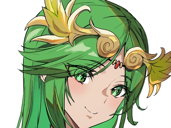 palutena kid icarus nintendo jeu video anime deesse royaume cieux kikoojap waifu cheveuxverts yeuxverts