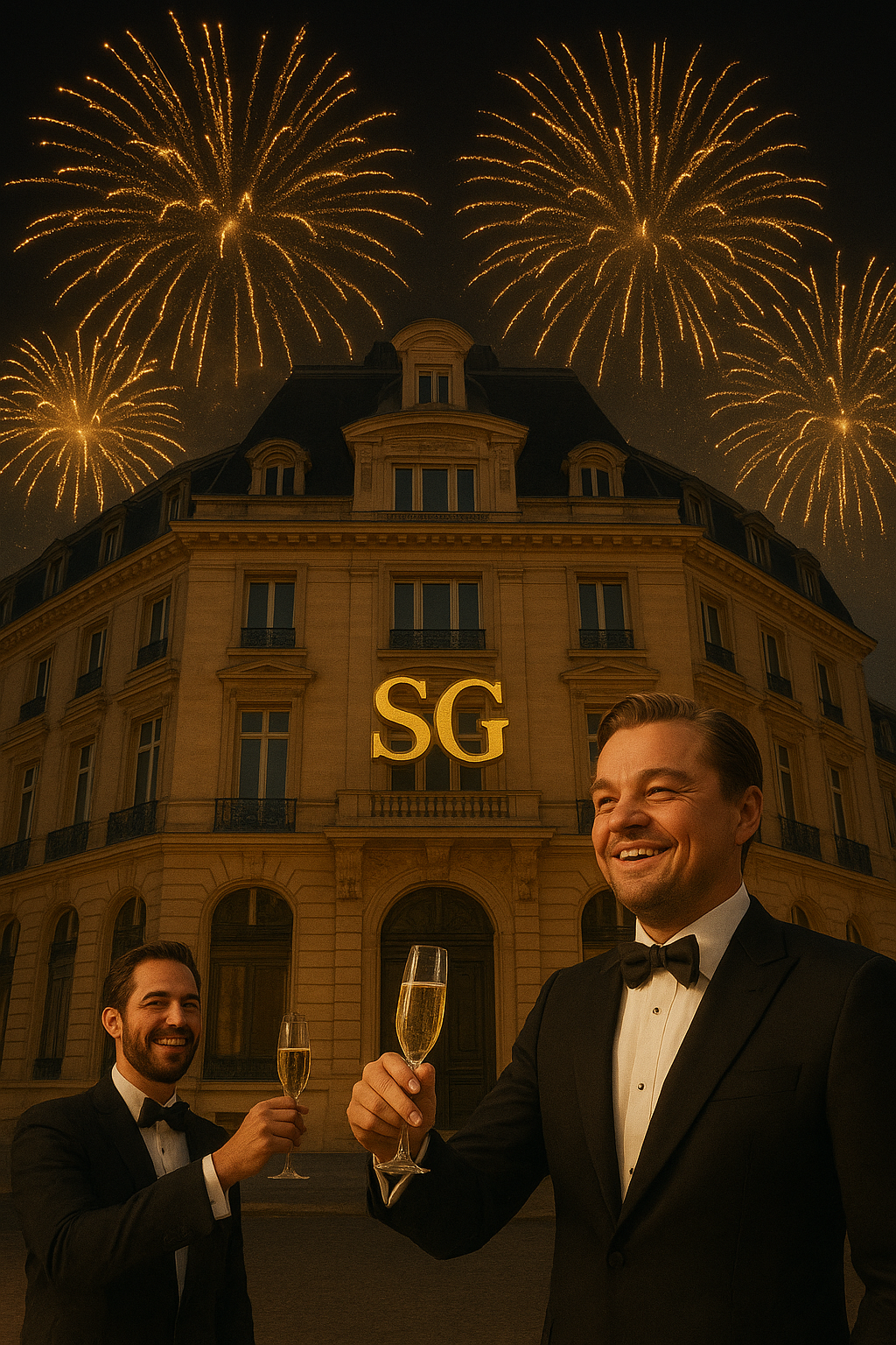 bourse finance banque sg societe generale paris champagne dicaprio fete