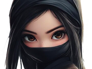 ninja fille girl masque dark ombre regard mignonne cute chibi