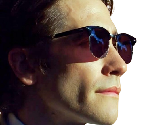 lou bloom nightcall nightcrawler brun jake gyllenhaal tare psychopathe homme trentaine trentenaire lunettes de soleil