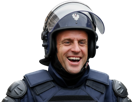 macron-emmanuel-president-lrem-gouvernement-elysee-yrr-rire-policier-crs-emeute-manif