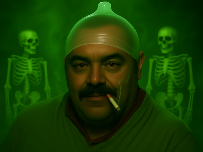 risitas revenant spooky scary skeleton capote clope cigarette fume tare fou halloween village