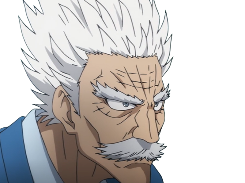 Sticker silver fang bang heros one punch man opm vieux anime manga art martiaux maitre badass par Dark-63