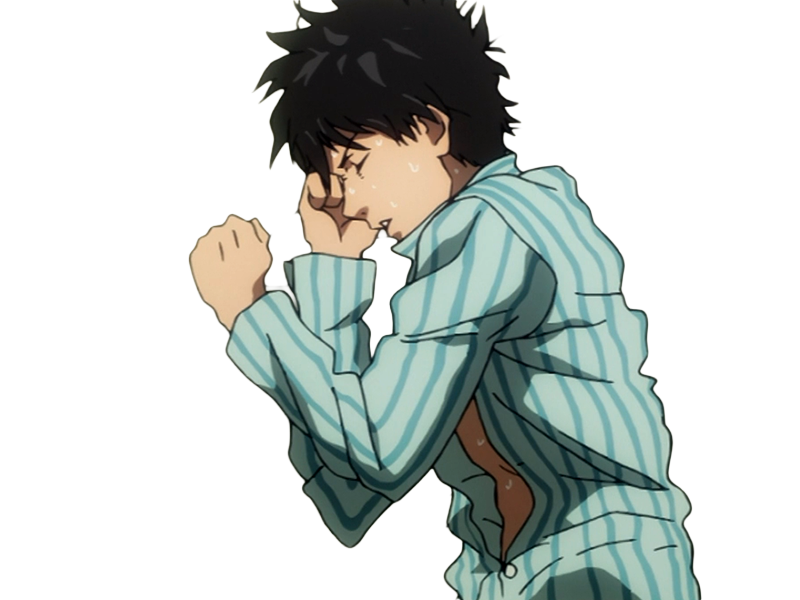 Sticker saitama chomeur cheveux jeune passe one punch man opm anime manga heros protagoniste par Dark-63