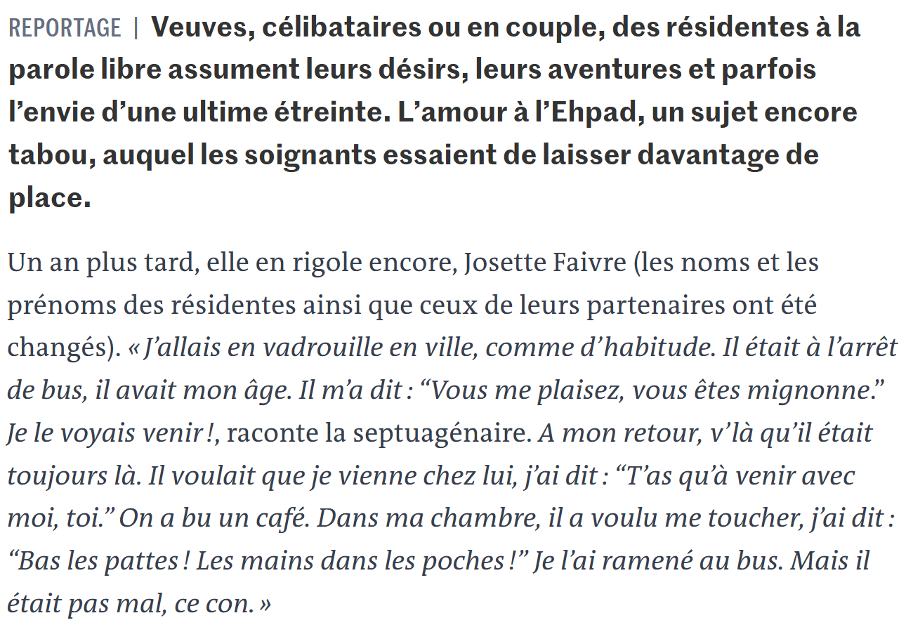 ehpad boomer retraite tinder plan cul rencontre fruitz bumble meetic drague de rue