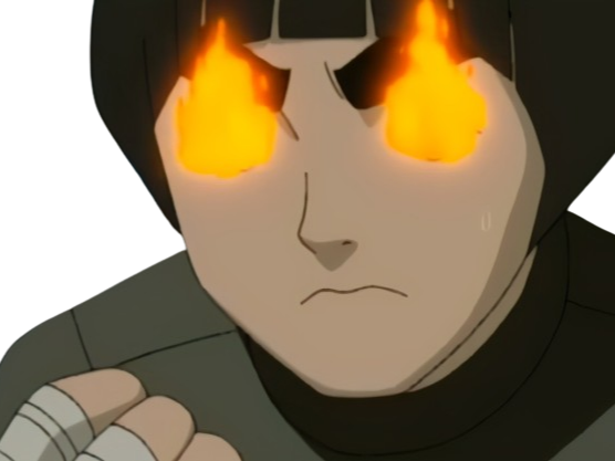 rock lee naruto deter flamme determine anime manga