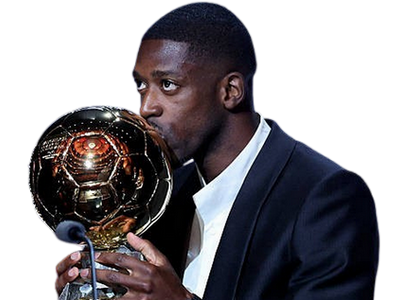 ousmane dembele dembouz ballon dor bo france football goat gagnant psg paris saint germain bisou