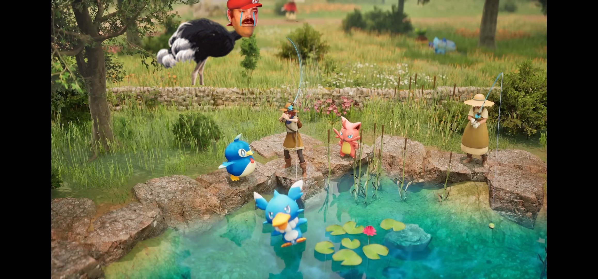 nintendo palword brise casquette mario autruche