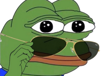 pepe the frog lunettes de soleil baissees suspecter suspect louche bizarre