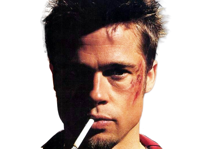tyler durden fightclub film 1999 americain thriller brad pitt homme acteur cheveuxblonds yeuxbleus trentenaire trentaine