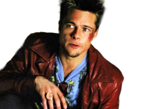 tyler durden fightclub film 1999 americain thriller brad pitt homme acteur cheveuxblonds yeuxbleus trentenaire trentaine