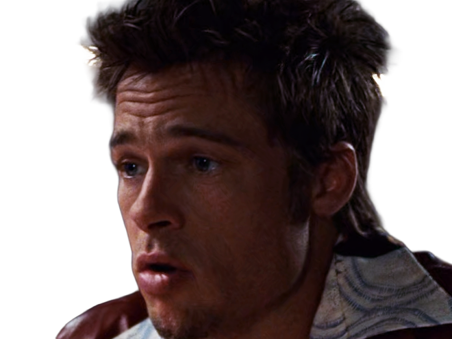 tyler durden fightclub film 1999 americain thriller brad pitt homme acteur cheveuxblonds yeuxbleus trentenaire trentaine