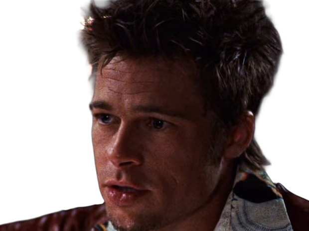 tyler durden fightclub film 1999 americain thriller brad pitt homme acteur cheveuxblonds yeuxbleus trentenaire trentaine