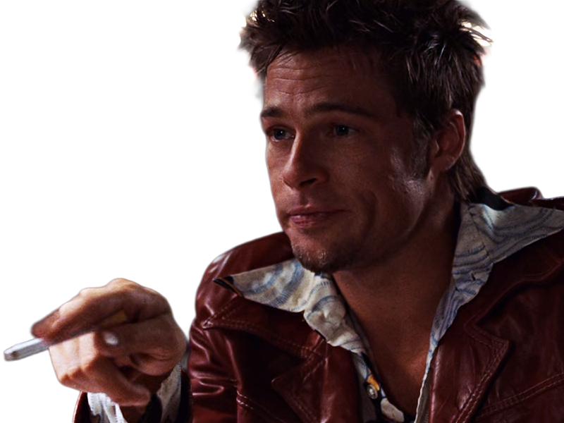 tyler durden fightclub film 1999 americain thriller brad pitt homme acteur cheveuxblonds yeuxbleus trentenaire trentaine
