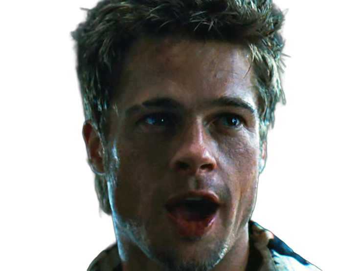 tyler durden fightclub film 1999 americain thriller brad pitt homme acteur cheveuxblonds yeuxbleus trentenaire trentaine