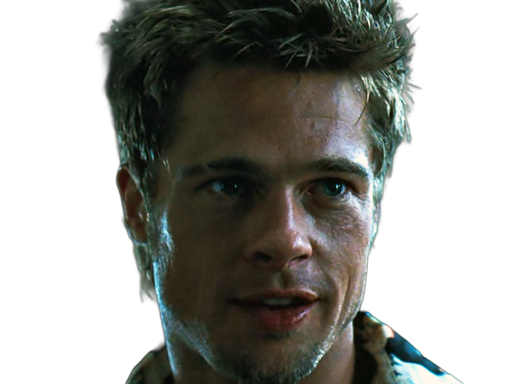 tyler durden fightclub film 1999 americain thriller brad pitt homme acteur cheveuxblonds yeuxbleus trentenaire trentaine
