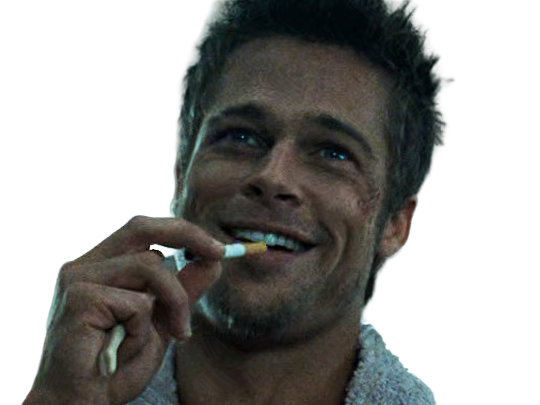 tyler durden fightclub film 1999 americain thriller brad pitt homme acteur cheveuxblonds yeuxbleus trentenaire trentaine