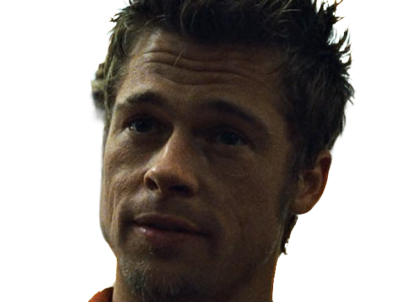 tyler durden fightclub film 1999 americain thriller brad pitt homme acteur cheveuxblonds yeuxbleus trentenaire trentaine